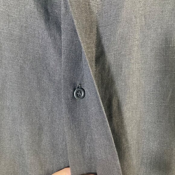 Womens Eskandar Neiman Marcus Linen Shirt Dress Duster Black Size 1 US 10/12 NWT - Picture 6 of 12